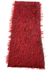 Dark Red | Black Metallic Faux Ostrich Feather Lace Fabric - Fashion Fabrics LLC