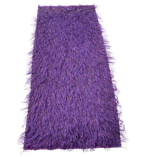 Purple Metallic Faux Ostrich Feather Lace Fabric - Fashion Fabrics LLC