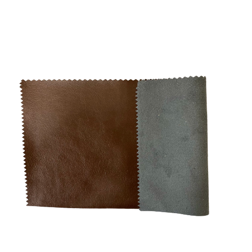 Shiny Brown Lambskin Stretch Faux Leather With Suede Backing Apparel Fabric - Fashion Fabrics LLC
