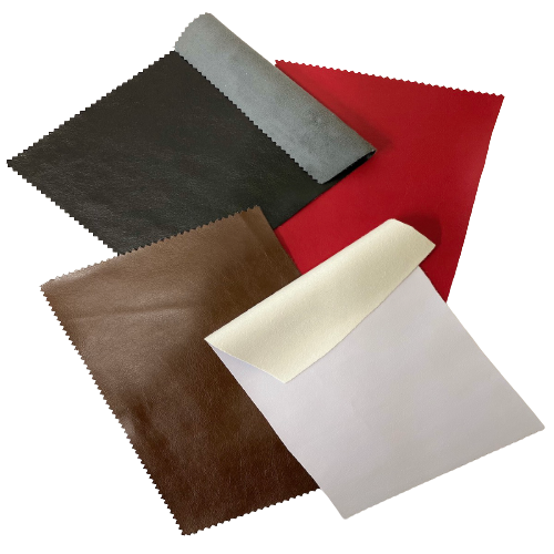 Shiny Red Lambskin Stretch Faux Leather With Suede Backing Apparel Fabric - Fashion Fabrics LLC