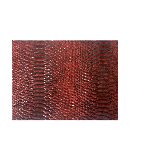 Dark Red Culebra Patent 3D Embossed Snakeskin Vinyl Fabric - Fashion Fabrics LLC