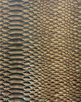 Mocha Brown Culebra Patent 3D Embossed Snakeskin Vinyl Fabric - Fashion Fabrics LLC