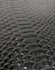 Black Culebra Patent 3D Embossed Snakeskin Vinyl Fabric - Fashion Fabrics LLC