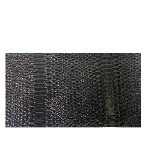Black Culebra Patent 3D Embossed Snakeskin Vinyl Fabric - Fashion Fabrics LLC