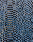 Blue Culebra Patent 3D Embossed Snakeskin Vinyl Fabric - Fashion Fabrics LLC