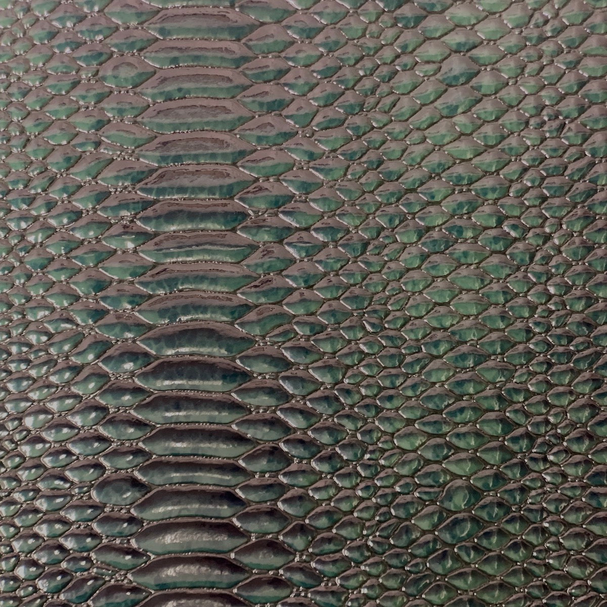 Hunter Green Culebra Patent 3D Embossed Snakeskin Vinyl Fabric - Fashion Fabrics LLC