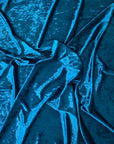 Teal Blue Crushed Stretch Velvet Fabric - Fashion Fabrics LLC
