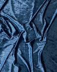 Denim Blue Crushed Stretch Velvet Fabric - Fashion Fabrics LLC