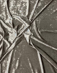 Graphite Gray Crushed Stretch Velvet Fabric - Fashion Fabrics LLC