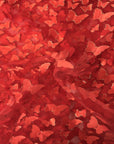 Red 3D Butterfly Embroidered Satin Lace Fabric - Fashion Fabrics LLC