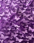 Lavender Purple 3D Butterfly Embroidered Satin Lace Fabric - Fashion Fabrics LLC