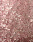 Pink 3D Butterfly Embroidered Satin Lace Fabric - Fashion Fabrics LLC