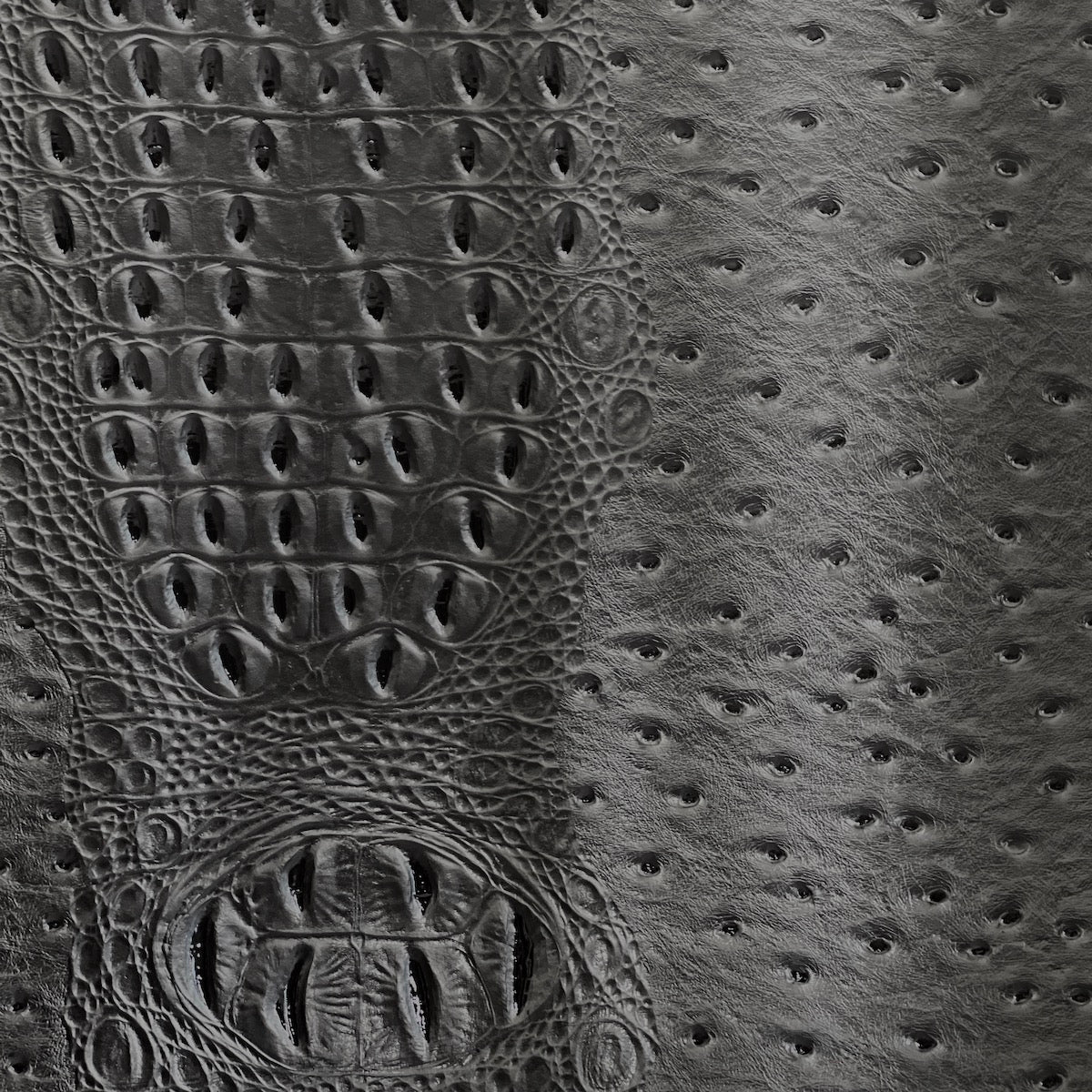 Charcoal Gray Gatorich Faux Leather Vinyl Fabric - Fashion Fabrics LLC