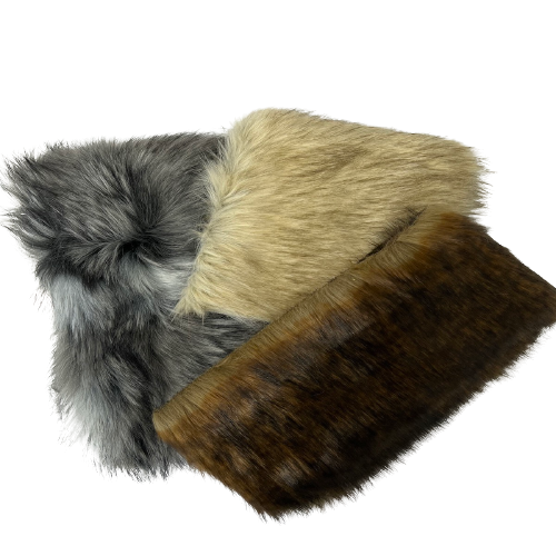 Natural Beige Wolf Faux Fur Fabric - Fashion Fabrics LLC