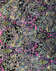 Pink Sur Multicolor Burnout Stretch Velvet Fabric - Fashion Fabrics LLC