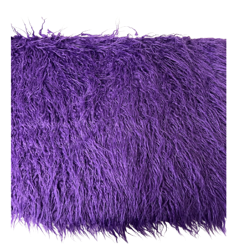 Purple Mongolian Long Pile Faux Fur Fabric - Fashion Fabrics LLC
