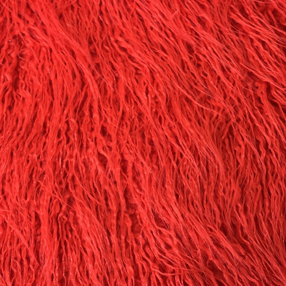 Red Mongolian Long Pile Faux Fur Fabric - Fashion Fabrics LLC