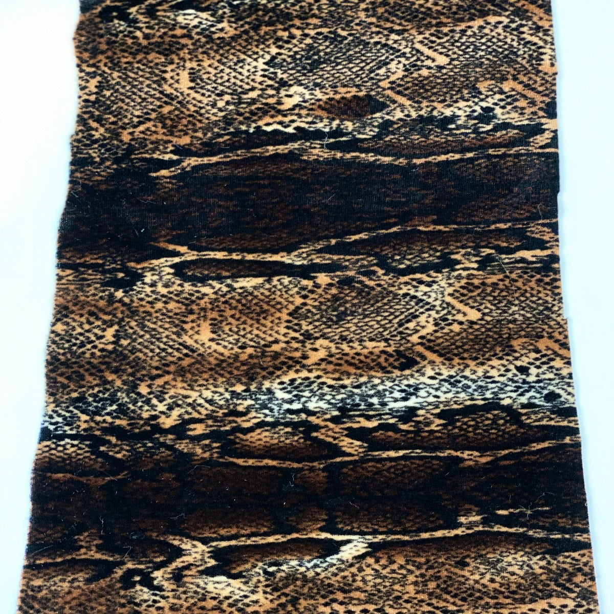 Brown Snakeskin Printed Stretch Velvet Fabric - Fashion Fabrics Los Angeles 