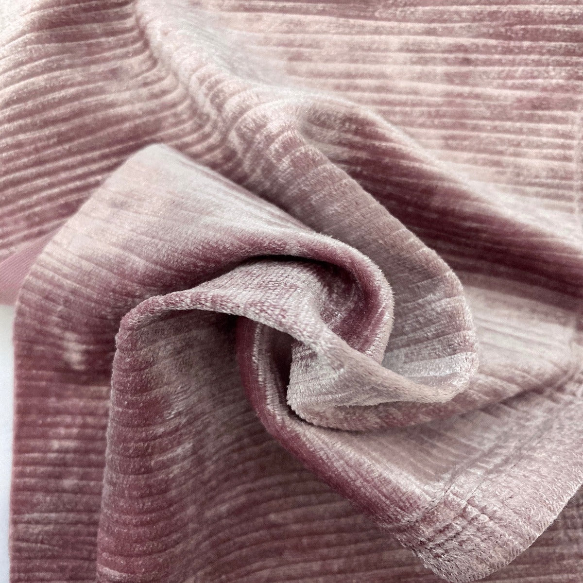 Mauve Pink Corduroy Stretch Velvet Fabric - Fashion Fabrics Los Angeles 