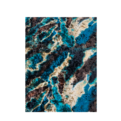 Turquoise Blue Multicolor Acid Tie Dye Stretch Velvet Fabric - Fashion Fabrics LLC