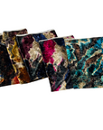 Navy Blue Multicolor Acid Tie Dye Stretch Velvet Fabric - Fashion Fabrics LLC