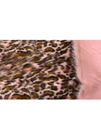 Pink Gold Galactic Leopard Print Long Pile Faux Fur Fabric - Fashion Fabrics LLC