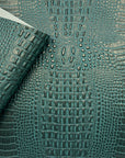 Turquoise Marine Gator Vinyl Fabric - Fashion Fabrics LLC