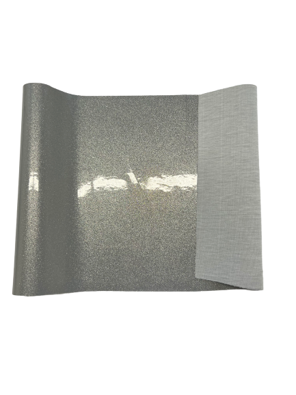 Silver Sparkle Glitter Vinyl Fabric - Fashion Fabrics LLC