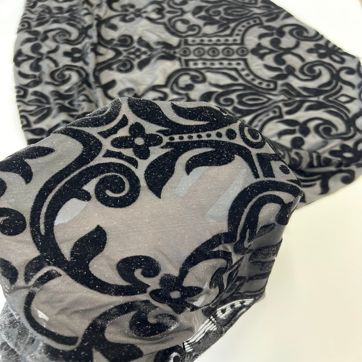 Black Armani Geometric Burnout Stretch Velvet Fabric - Fashion Fabrics LLC