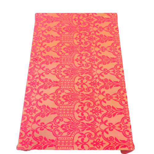 Neon Orange Armani Geometric Burnout Stretch Velvet Fabric - Fashion Fabrics LLC