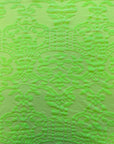 Neon Green Armani Geometric Burnout Stretch Velvet Fabric - Fashion Fabrics LLC