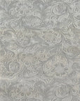 Gray Western Floral PU Faux Leather Vinyl Fabric - Fashion Fabrics LLC