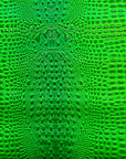 Neon Green Aussie 3D Embossed Gator Vinyl Fabric - Fashion Fabrics LLC