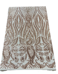 Champagne Gold Nebill Stretch Sequins Lace Fabric - Fashion Fabrics LLC