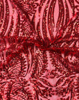 Red Nebill Stretch Sequins Lace Fabric - Fashion Fabrics LLC