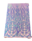 Lavender Iridescent Nebill Stretch Sequins Lace Fabric - Fashion Fabrics LLC