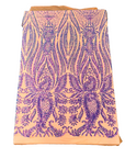 Rainbow Iridescent Nebill Stretch Sequins Lace Fabric - Fashion Fabrics LLC