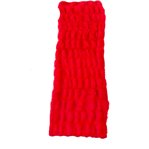 Red Stone Embossed Minky Stretch Faux Fur Fabric - Fashion Fabrics LLC