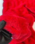 Red Stone Embossed Minky Stretch Faux Fur Fabric - Fashion Fabrics LLC