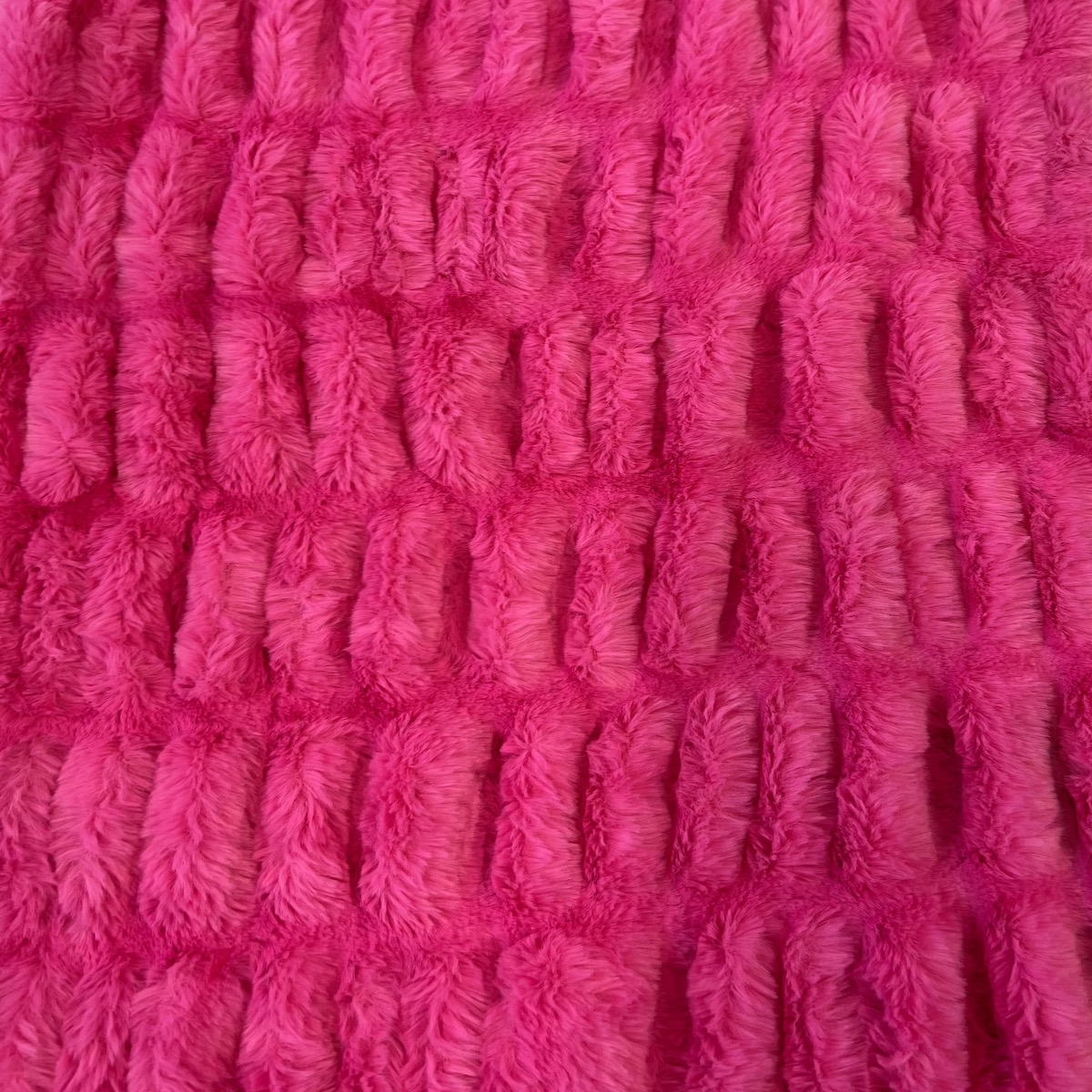 Hot Pink Stone Embossed Minky Stretch Faux Fur Fabric - Fashion Fabrics LLC