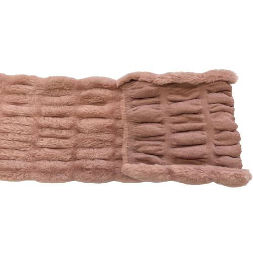 Mauve Pink Stone Embossed Minky Stretch Faux Fur Fabric - Fashion Fabrics LLC