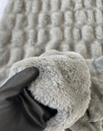 Charcoal Gray Stone Embossed Minky Stretch Faux Fur Fabric - Fashion Fabrics LLC