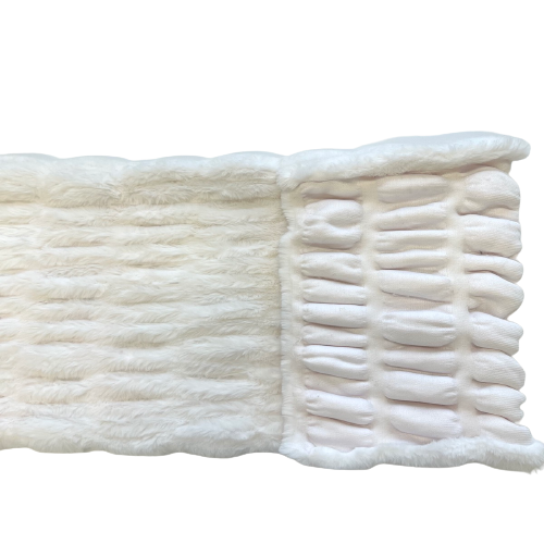 White Stone Embossed Minky Stretch Faux Fur Fabric - Fashion Fabrics LLC
