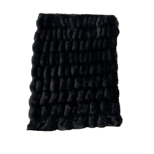 Black Stone Embossed Minky Stretch Faux Fur Fabric - Fashion Fabrics LLC