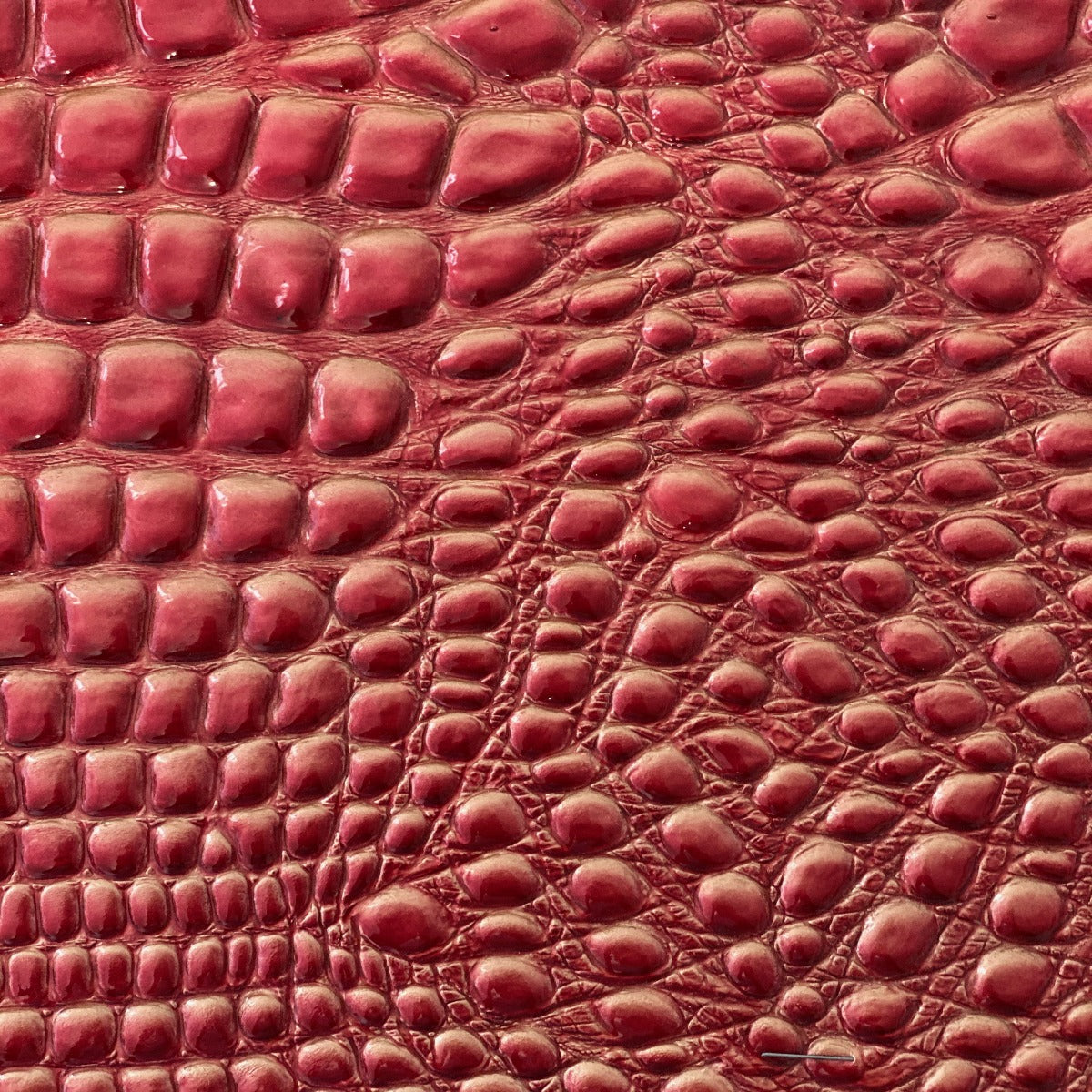 Red Gold Brickell Embossed Crocodile Vinyl Fabric - Fashion Fabrics Los Angeles 