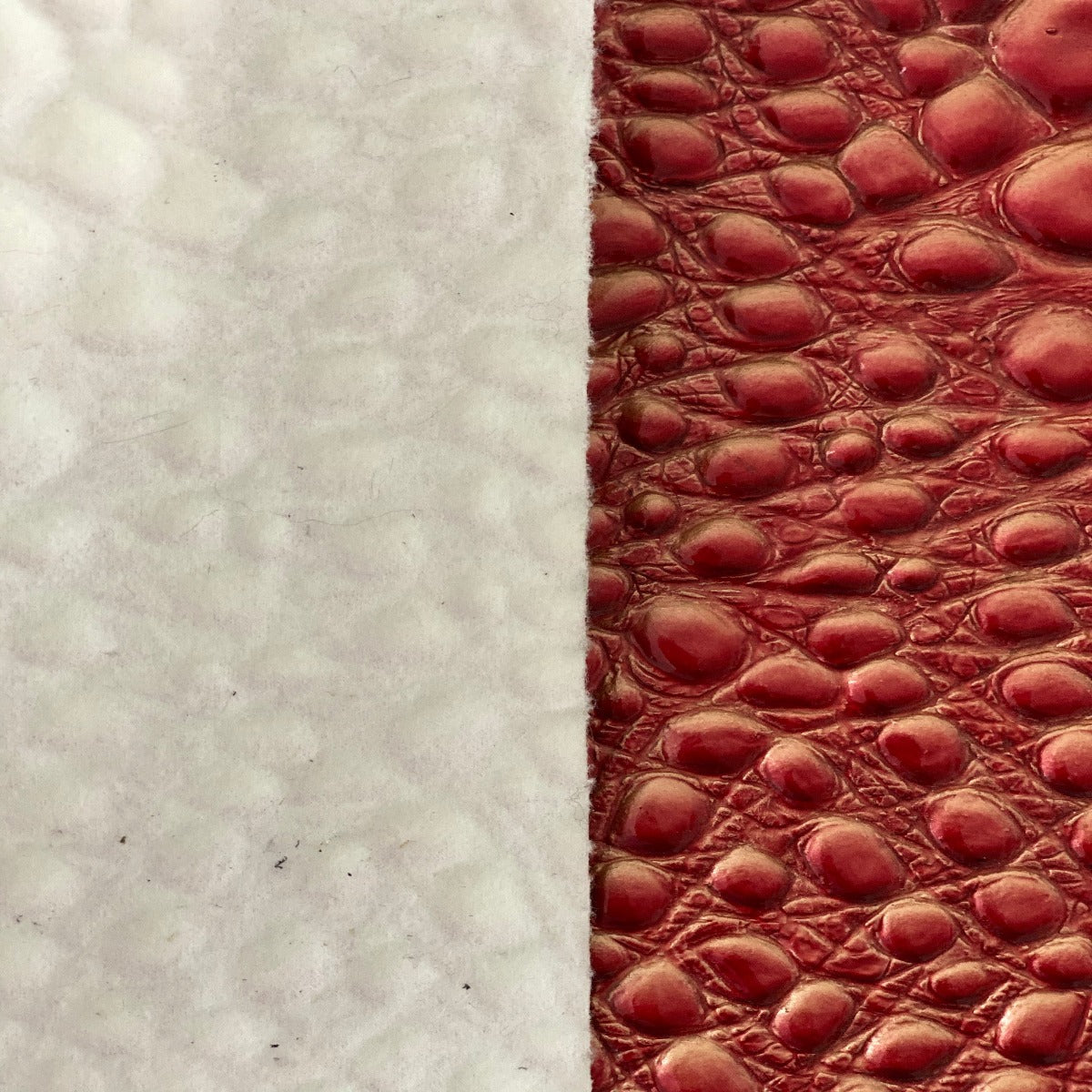 Red Gold Brickell Embossed Crocodile Vinyl Fabric - Fashion Fabrics Los Angeles 