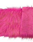 Hot Pink Tinsel Sparkle Glitter Long Pile Shaggy Faux Fur Fabric - Fashion Fabrics LLC