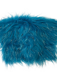 Turquoise Tinsel Sparkle Glitter Long Pile Shaggy Faux Fur Fabric - Fashion Fabrics LLC