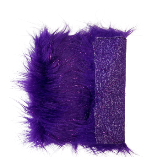 Purple Tinsel Sparkle Glitter Long Pile Shaggy Faux Fur Fabric - Fashion Fabrics LLC