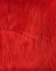 Red Tinsel Sparkle Glitter Long Pile Shaggy Faux Fur Fabric - Fashion Fabrics LLC